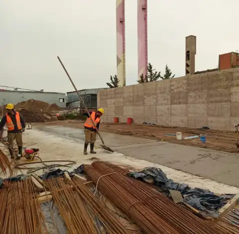 Colado de losa en planta industrial